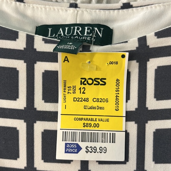 New Ralph Lauren size 12 gray twist front dress perfect condition - Picture 4 of 4